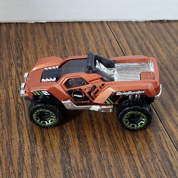 Hot Wheels Dino Hunter Toy Pickup Truck #2 Vehicle Metalflake Bronze Car DHP18 - Picture 3 of 5